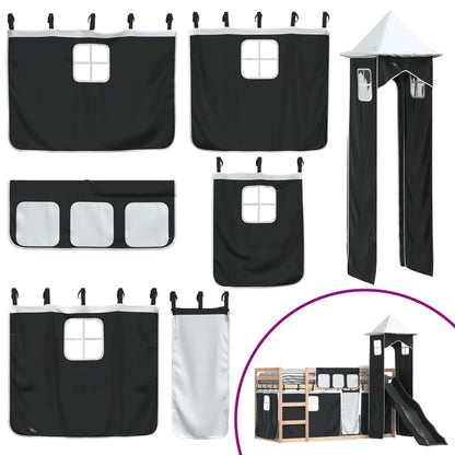 Bunk Bed without Mattress with Slide White and Black 80x200 cm