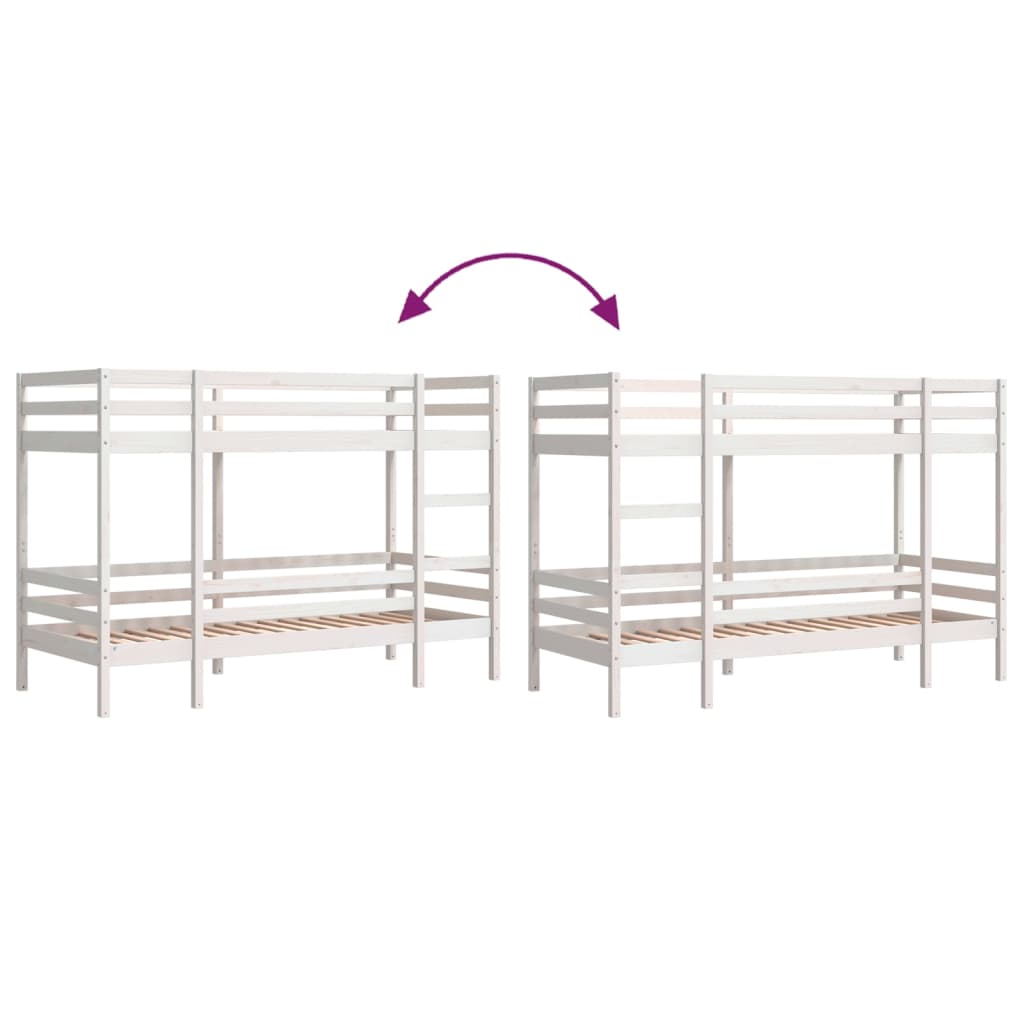 Bunk Bed without Mattress White 80x200 cm Solid Wood Pine