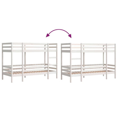 Bunk Bed without Mattress White 80x200 cm Solid Wood Pine