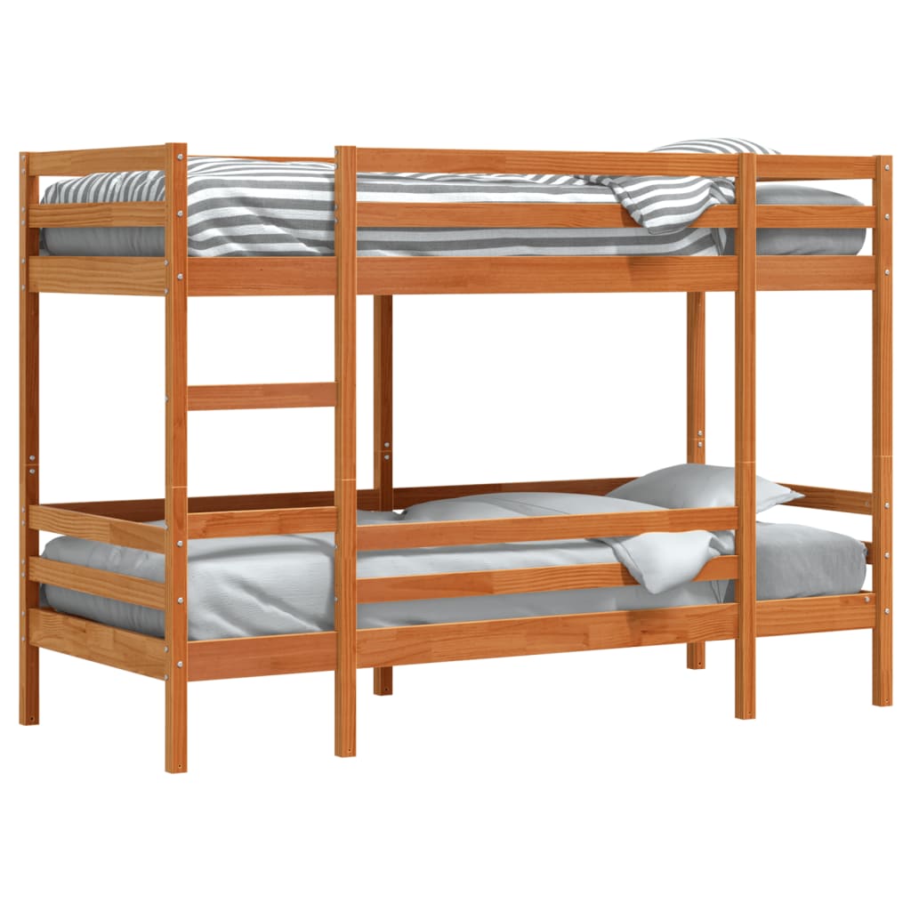 Bunk Bed without Mattress Wax Brown 90x190 cm Single Solid Wood Pine