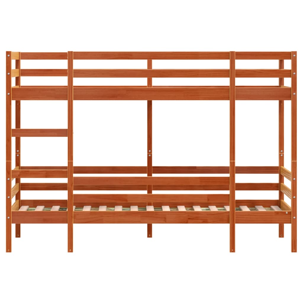 Bunk Bed without Mattress Wax Brown 90x190 cm Single Solid Wood Pine