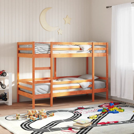 Bunk Bed without Mattress Wax Brown 90x190 cm Single Solid Wood Pine