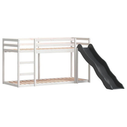 Bunk Bed with Slide&Ladder without Mattress White 80x200 cm