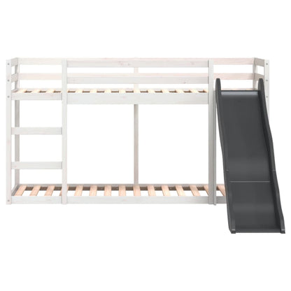 Bunk Bed with Slide&Ladder without Mattress White 80x200 cm