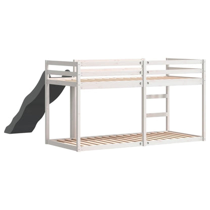 Bunk Bed with Slide&Ladder without Mattress White 80x200 cm