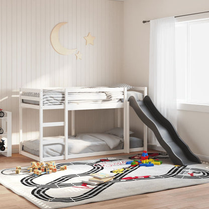 Bunk Bed with Slide&Ladder without Mattress White 80x200 cm