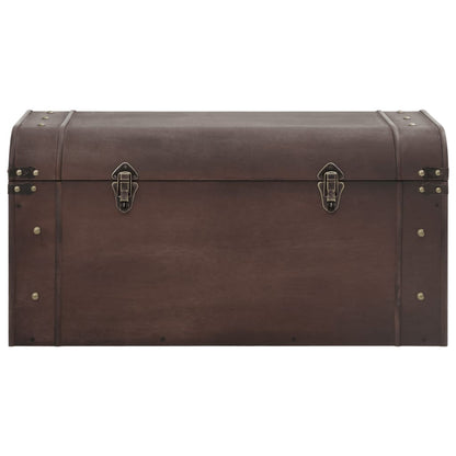 Treasure Chest with Latches Dark Brown 79.5x39.5x39.5 cm Plywood