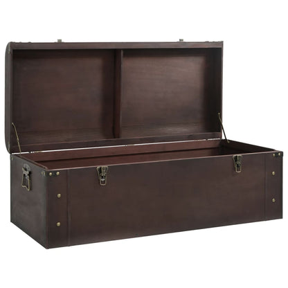 Treasure Chest with Latches Dark Brown 110x50x39.5 cm Plywood
