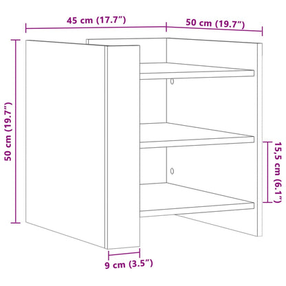 Bedside Cabinet Brown Oak 45x50x50 cm Engineered Wood