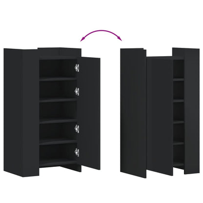 Shoe Cabinet Black 52x37.5x100 cm Engineered Wood