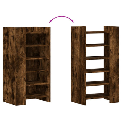 Shoe Cabinet Smoked Oak 52x37.5x100 cm Engineered Wood
