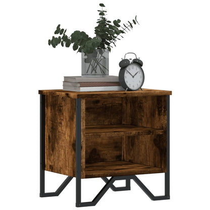 Bedside Cabinet Smoked Oak 40x30x40 cm Engineered Wood