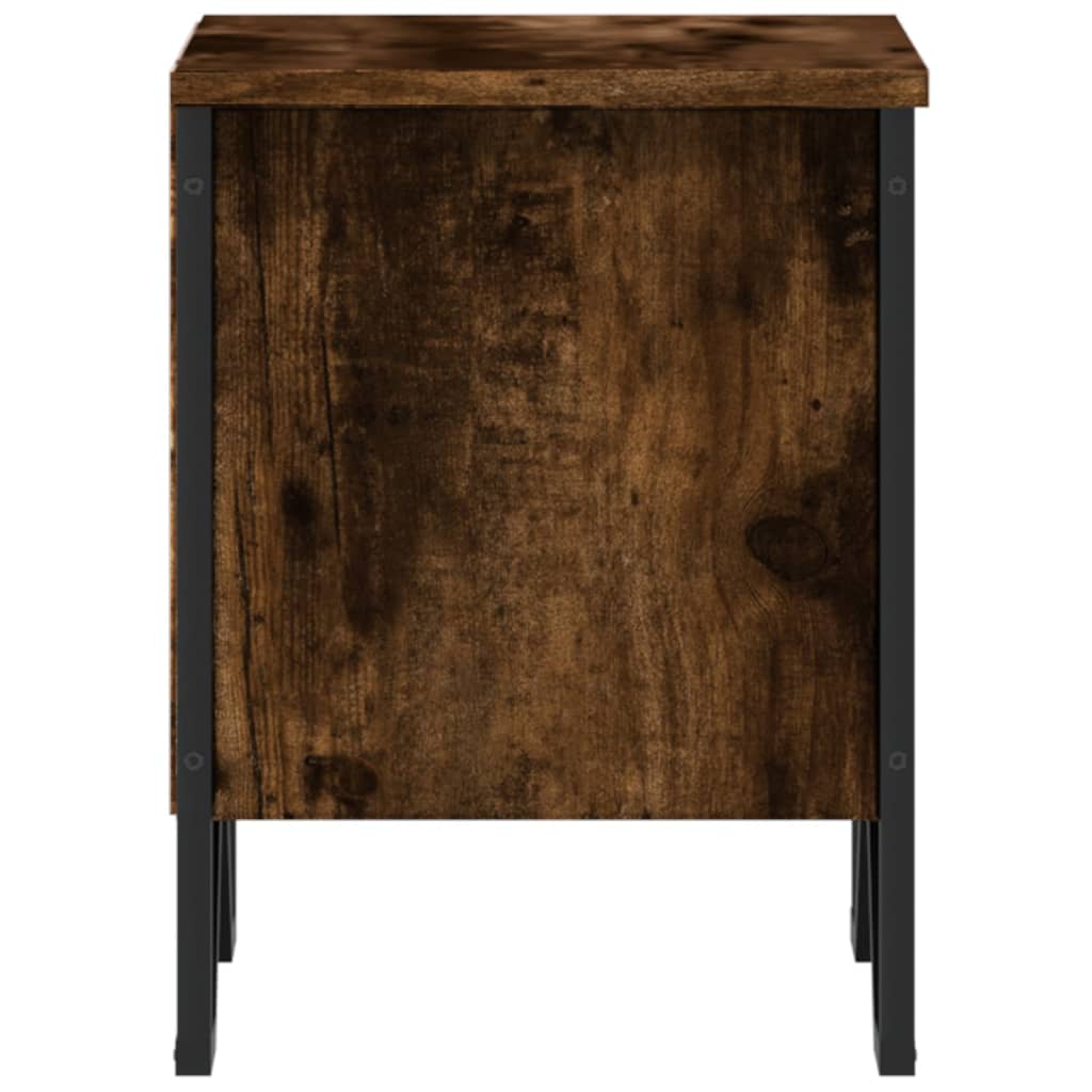 Bedside Cabinet Smoked Oak 40x30x40 cm Engineered Wood