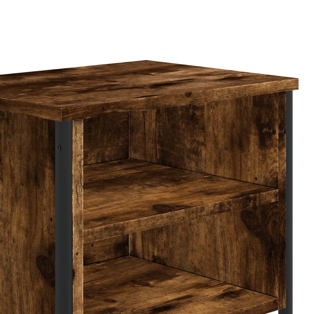 Bedside Cabinet Smoked Oak 40x30x40 cm Engineered Wood
