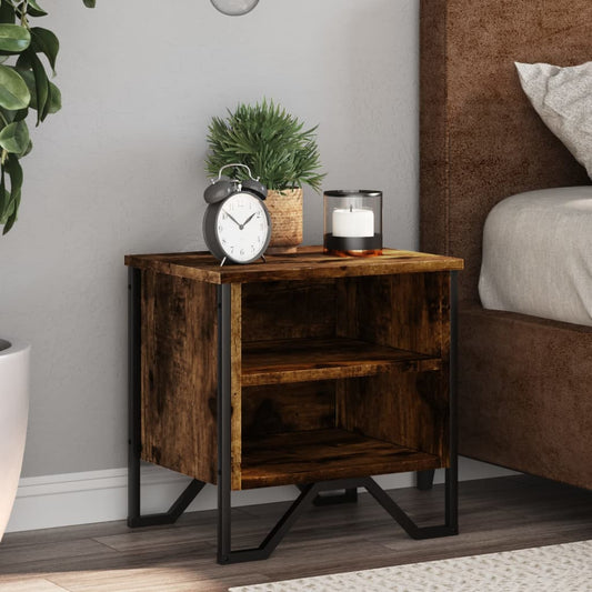 Bedside Cabinet Smoked Oak 40x30x40 cm Engineered Wood