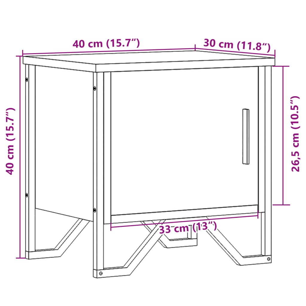 Bedside Cabinets 2 pcs Brown Oak 40x30x40 cm Engineered Wood