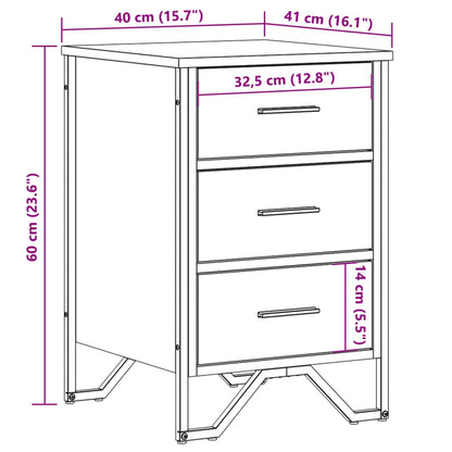 Bedside Cabinet Brown Oak 40x41x60 cm Engineered Wood