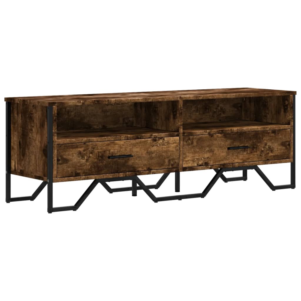 TV Cabinet Smoked Oak 122x34x41 cm Engineered Wood