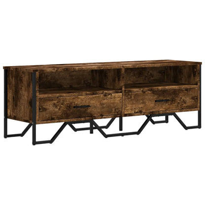 TV Cabinet Smoked Oak 122x34x41 cm Engineered Wood