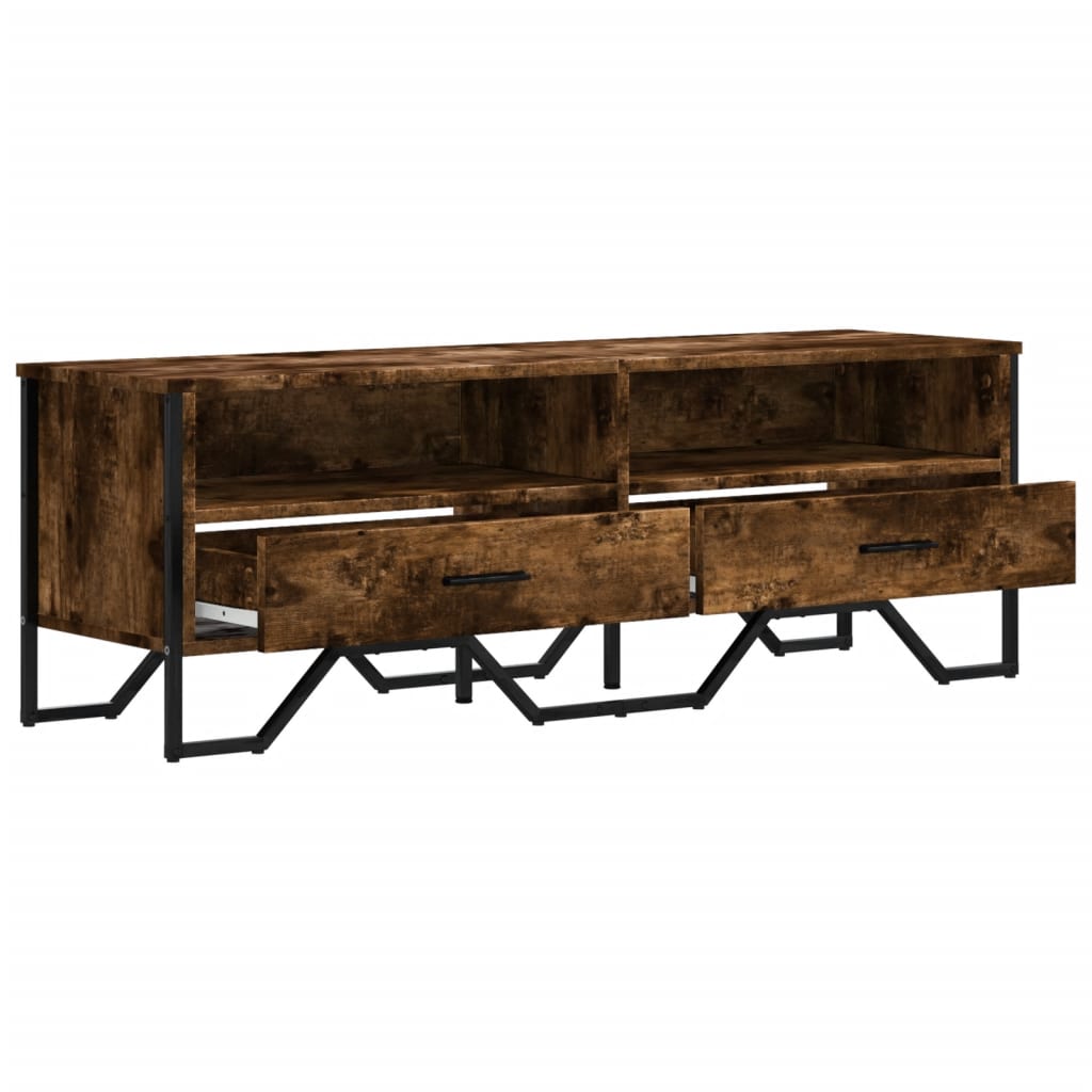 TV Cabinet Smoked Oak 122x34x41 cm Engineered Wood