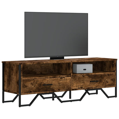 TV Cabinet Smoked Oak 122x34x41 cm Engineered Wood