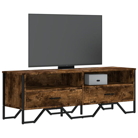 TV Cabinet Smoked Oak 122x34x41 cm Engineered Wood
