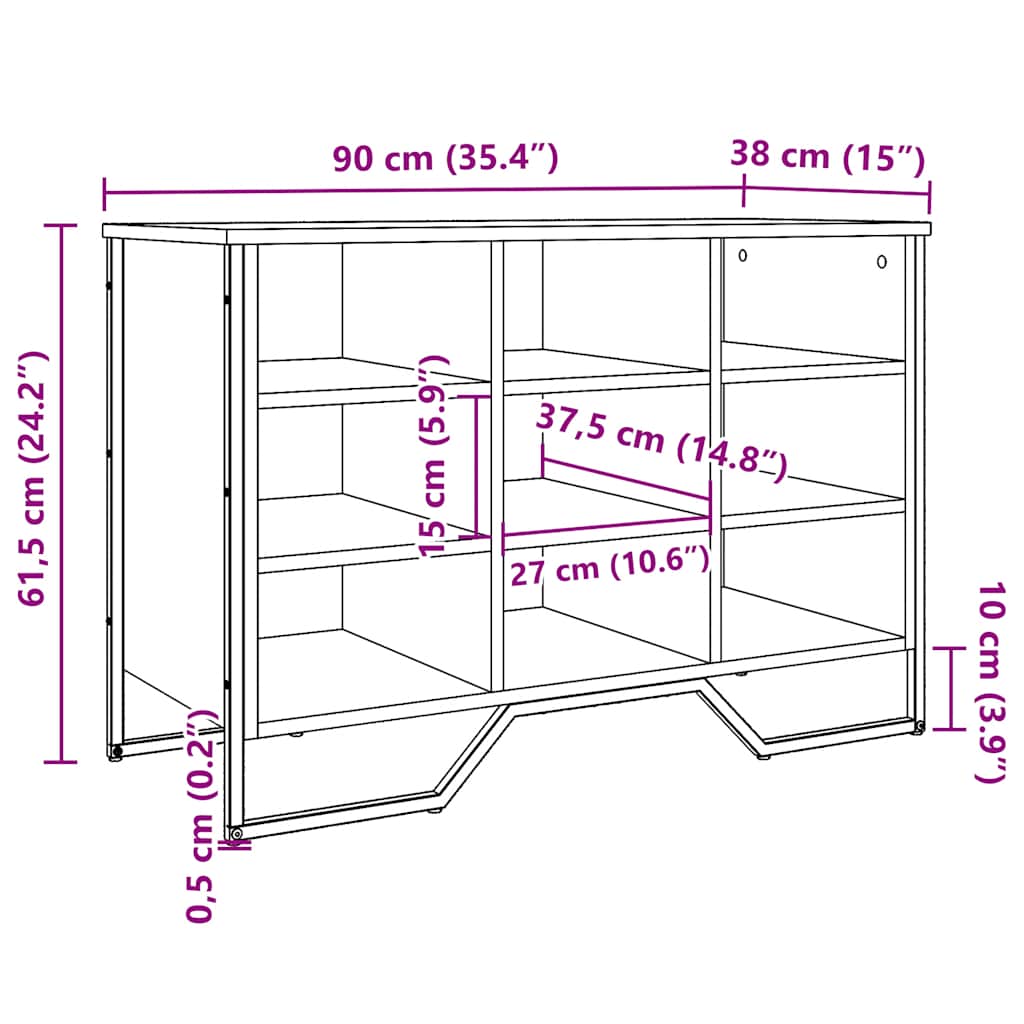 Shoe Cabinet Black 90x38x61.5 cm Engineered Wood