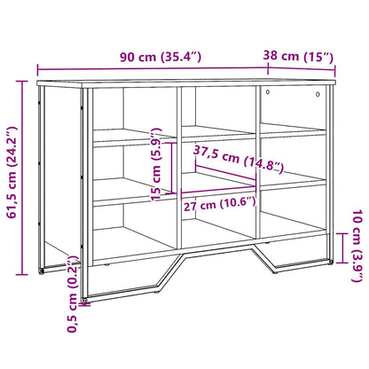 Shoe Cabinet Black 90x38x61.5 cm Engineered Wood