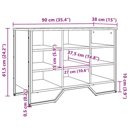 Shoe Cabinet Sonoma Oak 90x38x61.5 cm Engineered Wood