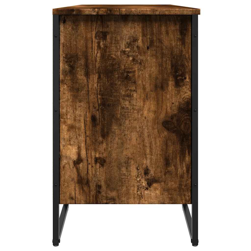 Shoe Cabinet Smoked Oak 90x38x61.5 cm Engineered Wood