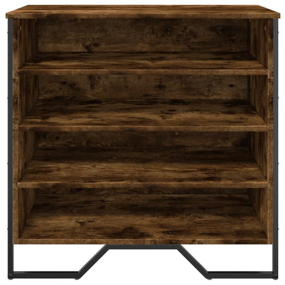 Shoe Cabinet Smoked Oak 80x38x78 cm Engineered Wood