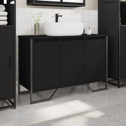 Bathroom Sink Cabinet Black 91x35x60 cm Engineered Wood