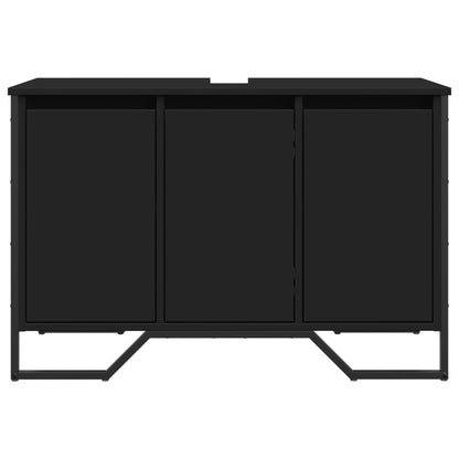 Bathroom Sink Cabinet Black 91x35x60 cm Engineered Wood