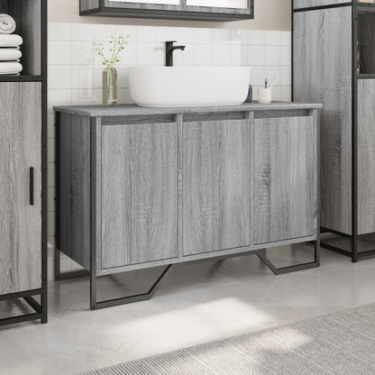 Bathroom Sink Cabinet Grey Sonoma 91x35x60 cm Engineered Wood