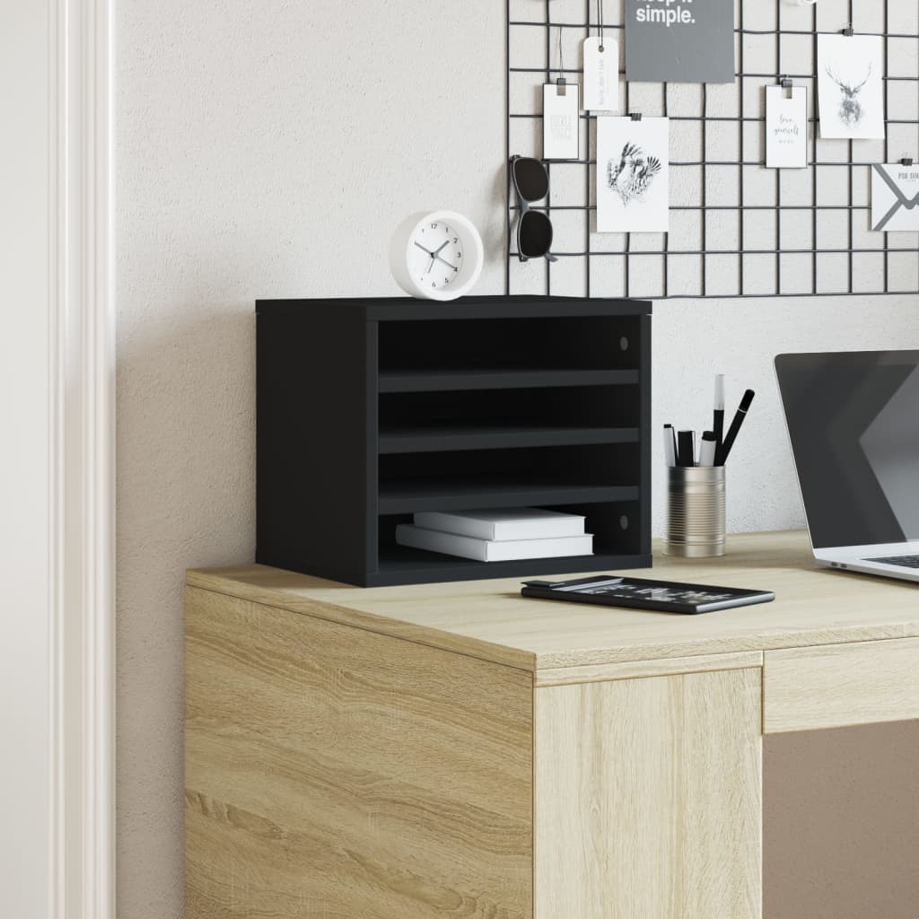Desk Organiser Black 36x26x29.5 cm Engineered wood