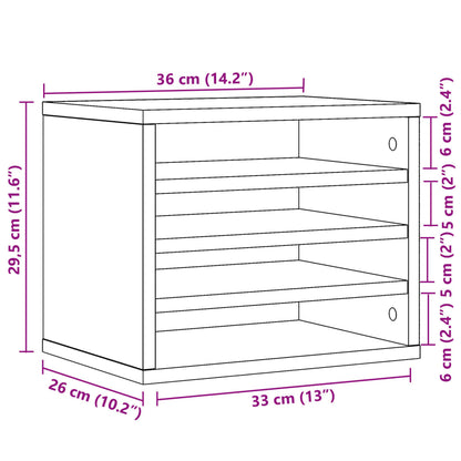 Desk Organiser Grey Sonoma 36x26x29.5 cm Engineered wood
