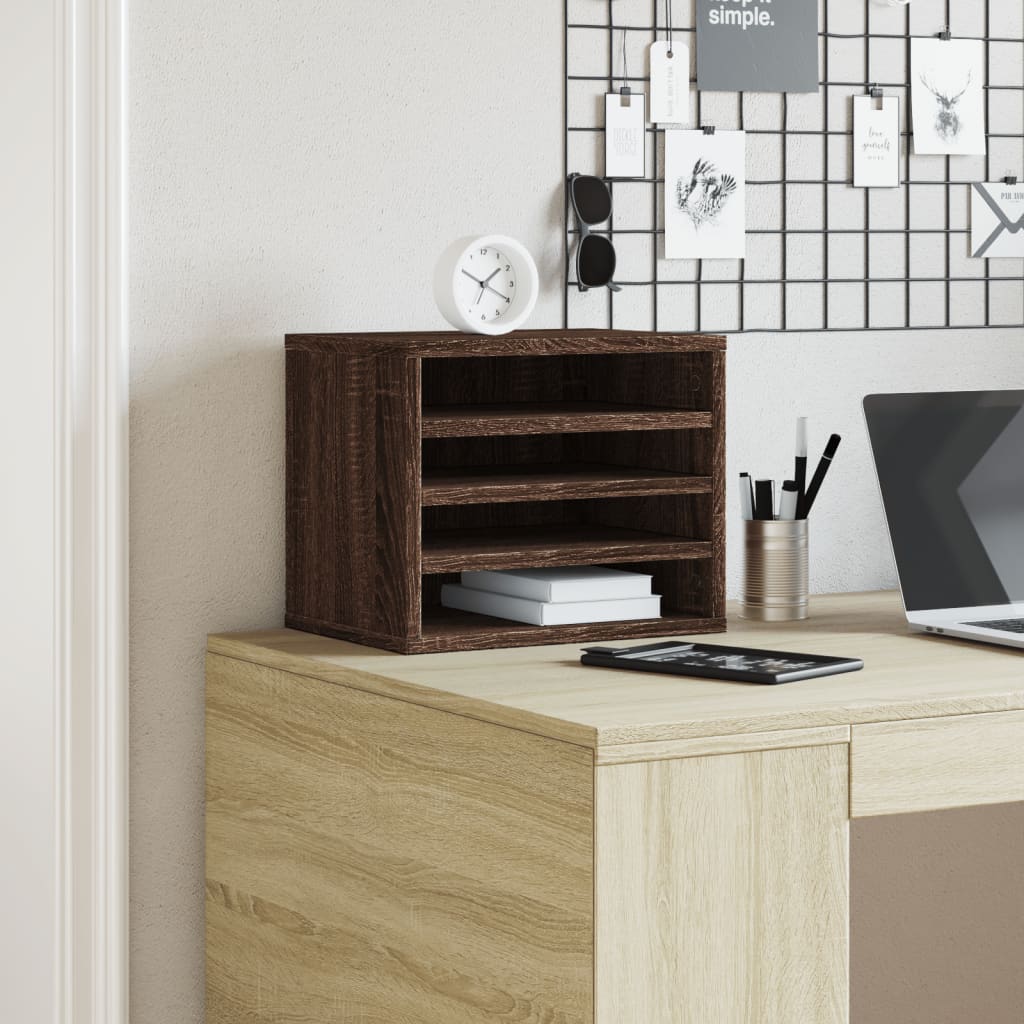 Desk Organiser Brown Oak 36x26x29.5 cm Engineered wood