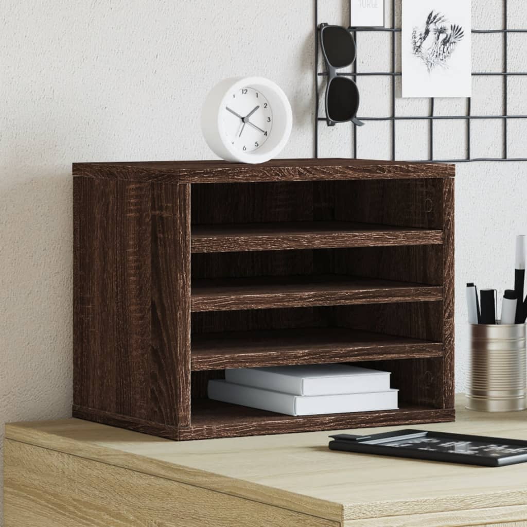 Desk Organiser Brown Oak 36x26x29.5 cm Engineered wood
