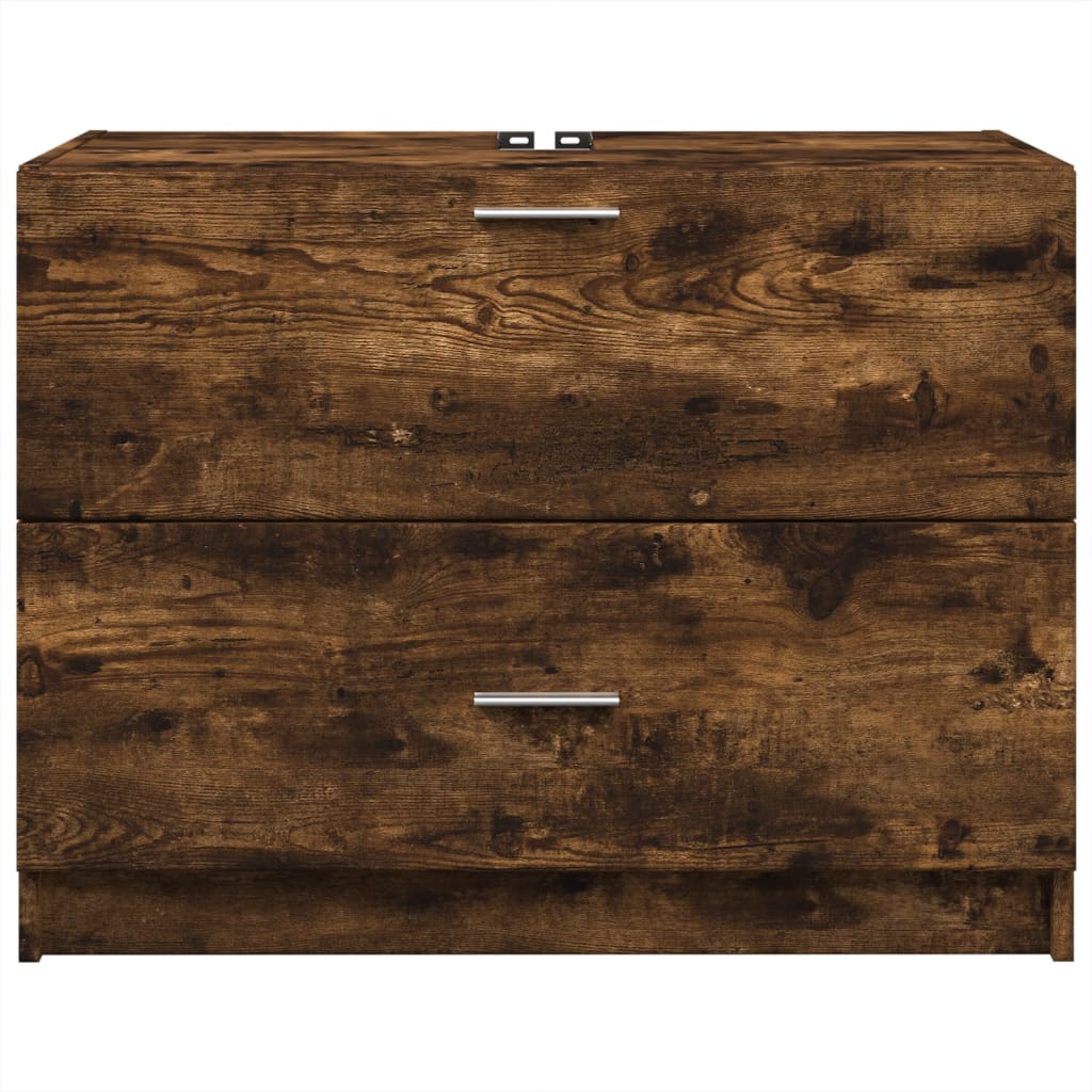 Sink Cabinet Smoked Oak 78x37x59 cm Engineered Wood