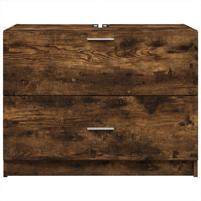 Sink Cabinet Smoked Oak 78x37x59 cm Engineered Wood