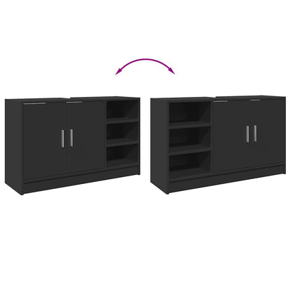 Sink Cabinet Black 90x29x55 cm Engineered Wood