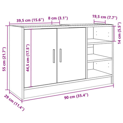 Sink Cabinet Black 90x29x55 cm Engineered Wood