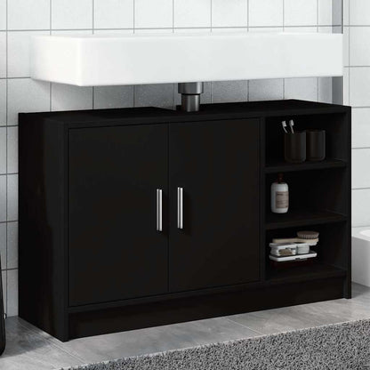 Sink Cabinet Black 90x29x55 cm Engineered Wood
