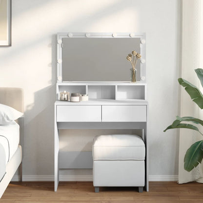 Dressing Table with LED White 80x41x134.5 cm