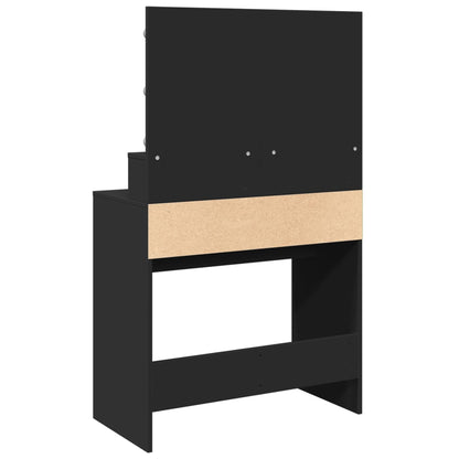 Dressing Table with LED Black 80x41x134.5 cm