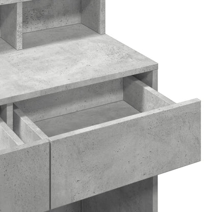 Dressing Table with LED Concrete Grey 80x41x134.5 cm
