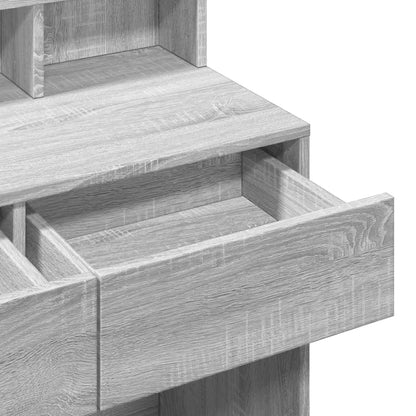 Dressing Table with LED Grey Sonoma 80x41x134.5 cm