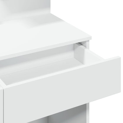 Dressing Table with LED White 100x40x130 cm