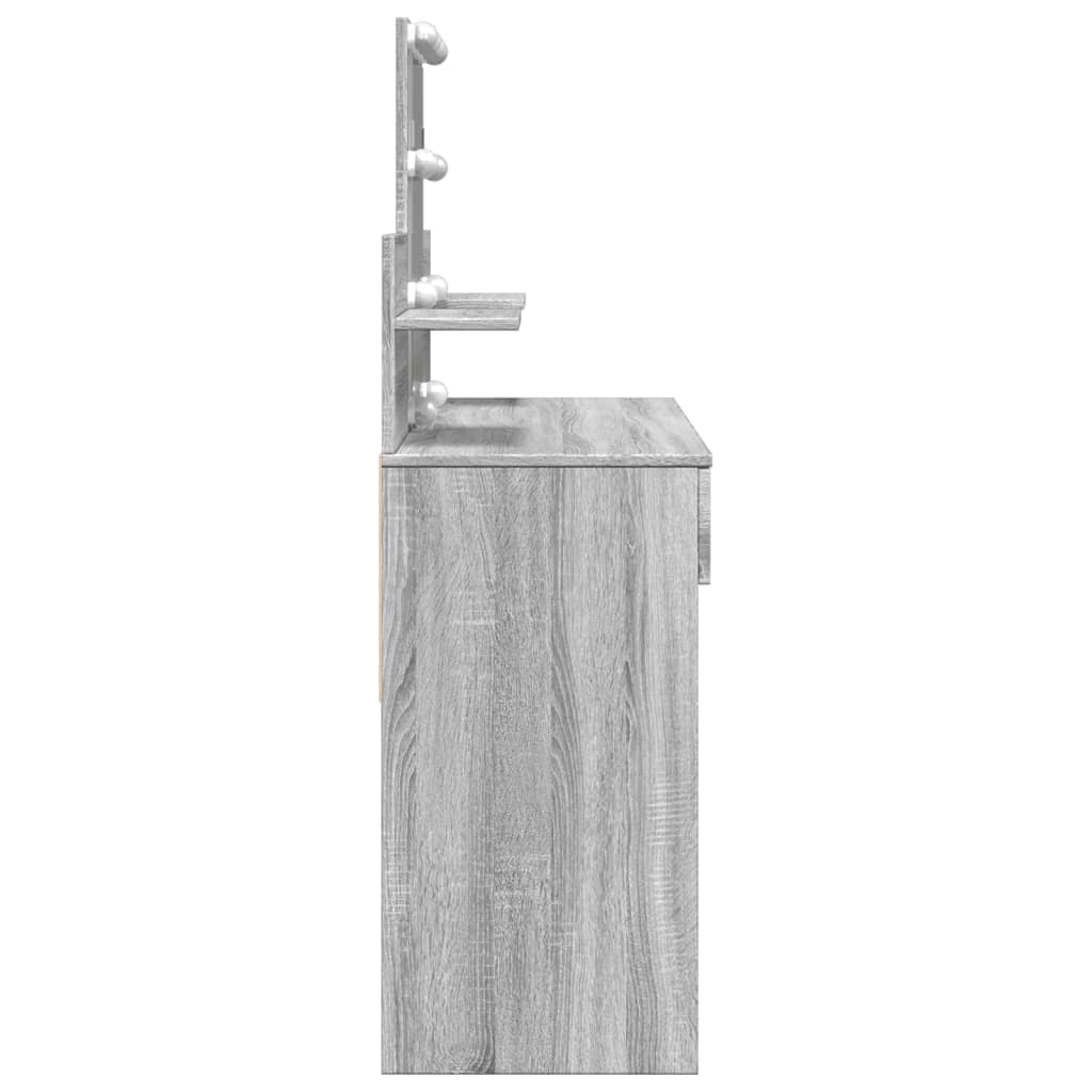 Dressing Table with LED Grey Sonoma 100x40x130 cm