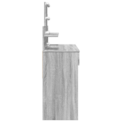 Dressing Table with LED Grey Sonoma 100x40x130 cm